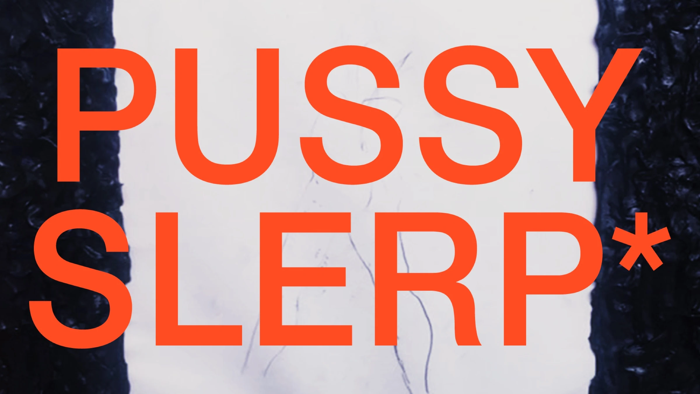 Pussy Slerp title page with orange lettering.